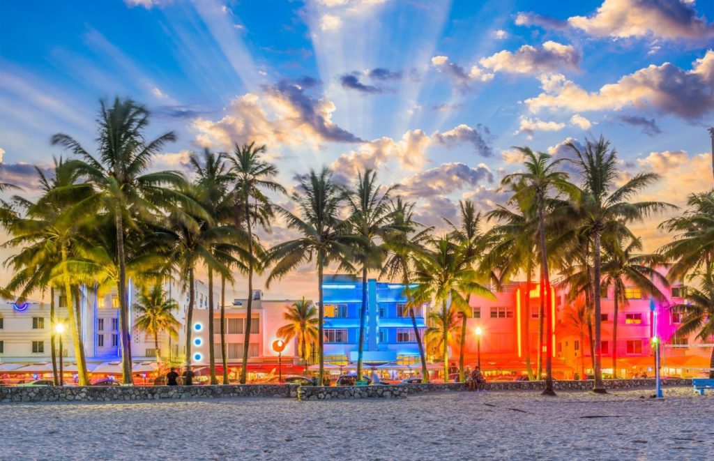 Miami Florida South Beach Strip. Keep reading to get the best souvenirs from Florida.
