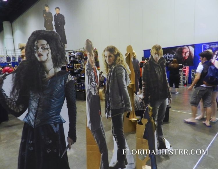 Leaky Con Convention in Orlando Florida 2014 Harry Potter Lifesize posters with Belatrix and Hermoine. Keep reading to get the Essentials You MUST HAVE for Your Convention Packing List and What to Bring to a Convention.