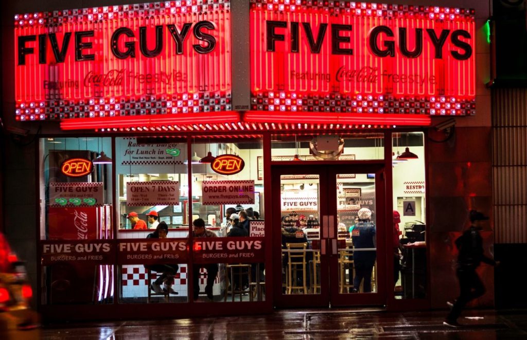 Five Guys Burger Exterior Entrance