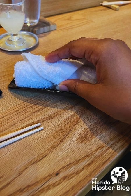 Sushi in Orlando at Kadence Cleaning Towel. Keep reading to learn more about the best place for sushi in Orlando at Kadence Sushi Restaurant in Orlando.