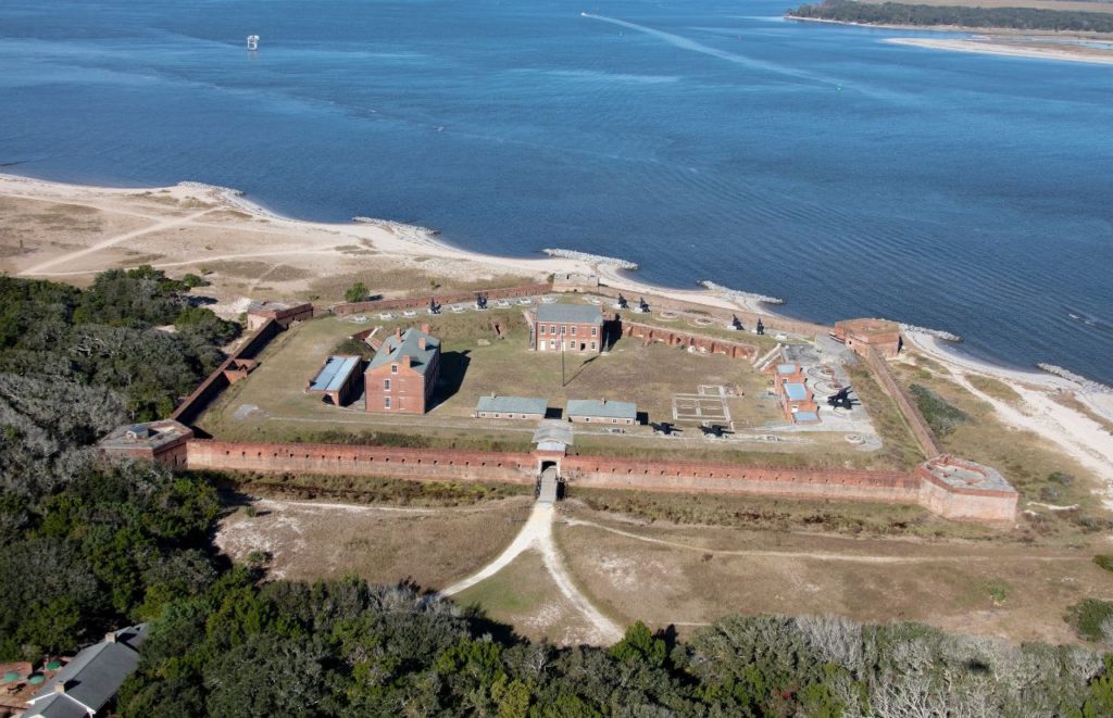 Fort Clinch State Park Near Amelia Island in Florida Full Shot from Sky. Keep reading to get the best days trips from The Villages, Florida.