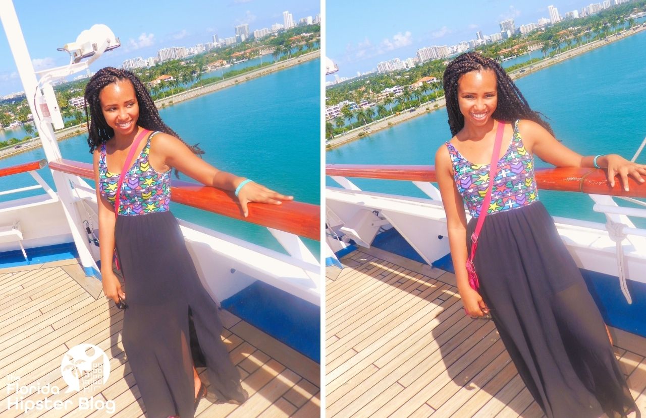 Carnival Cruise from Florida with NikkyJ wearing one of the best Florida summer outfits.