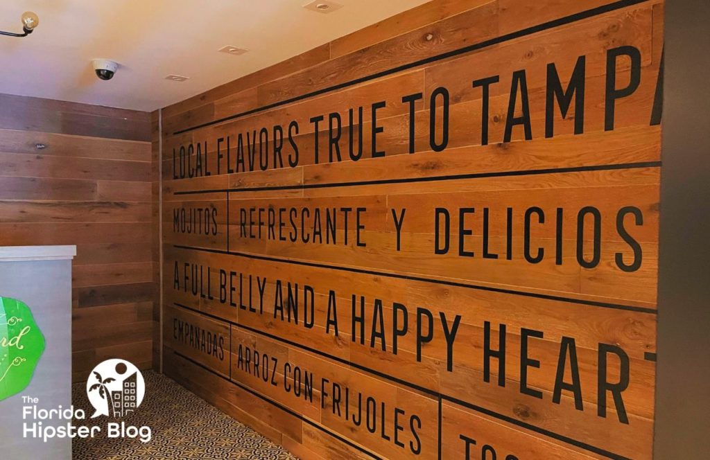 Things to do in Tampa Bay, Florida Hotel Alba The Spaniard Restaurant signage. Keep reading to find out more about one of the best hotels in Tampa, Hotel Alba Tampa, Tapestry Collection by Hilton. 