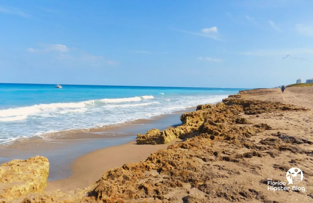 Juno and Jupiter, Florida Rocky Beach Shore. One of the best Florida beaches in January.