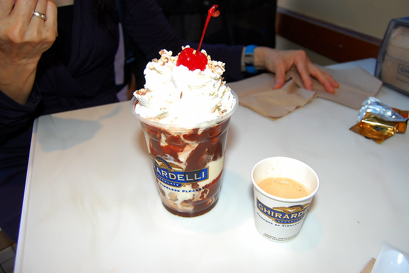 World Famous Hot Fudge Sundae from Ghirardelli. One of the best ice cream spots in Orlando.