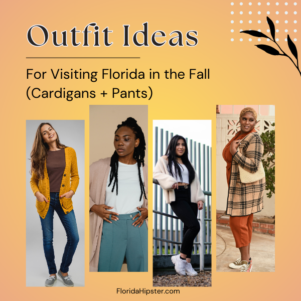 Cardigans and Pants Fall Aesthetic Outfit Ideas for Florida