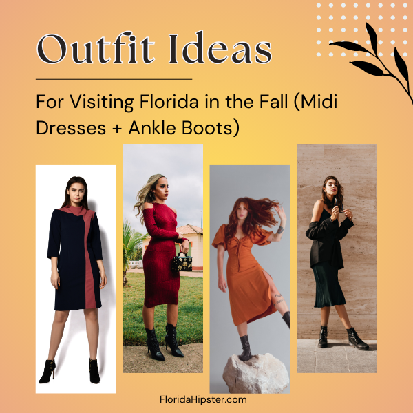 Midi Dress and Boots Fall Aesthetic Outfit Ideas for Florida