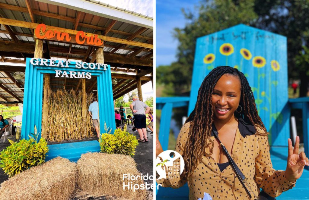 NikkyJ at Great Scott Farms Fall Festival in Mount Dora, Florida. Keep reading to discover where are the best pumpkin patches in Florida. 