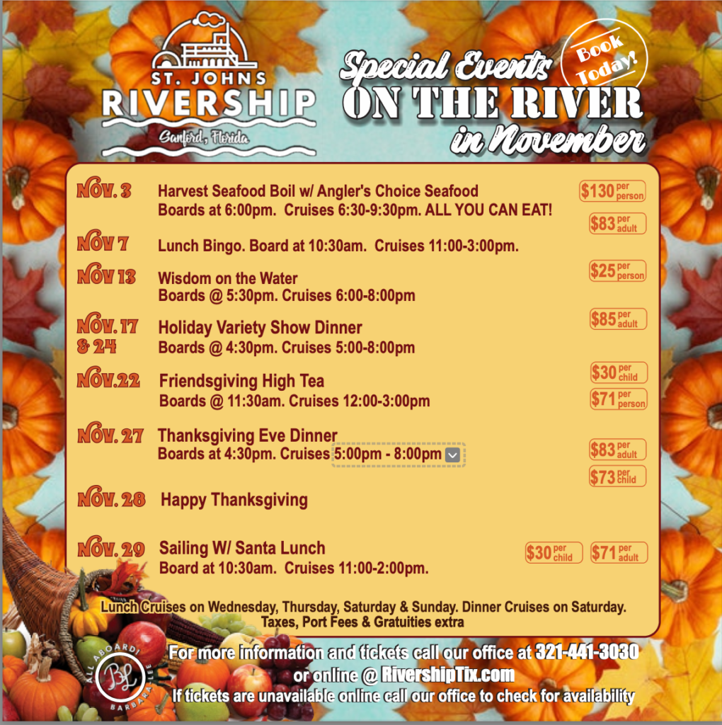 St Johns Rivership Thanksgiving Special Events