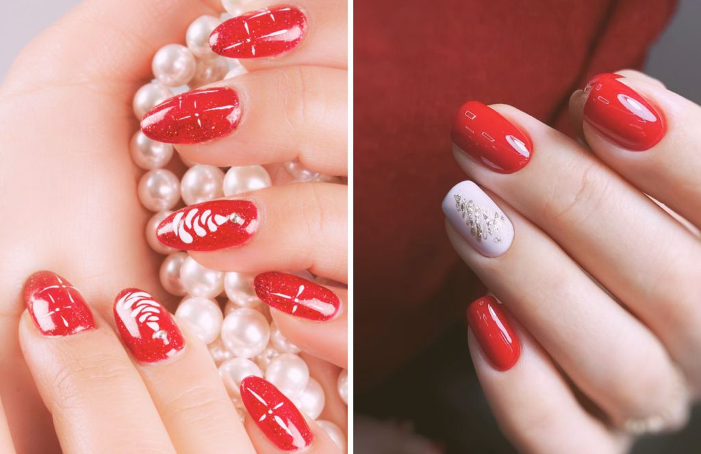 Florida Christmas Nails that are red