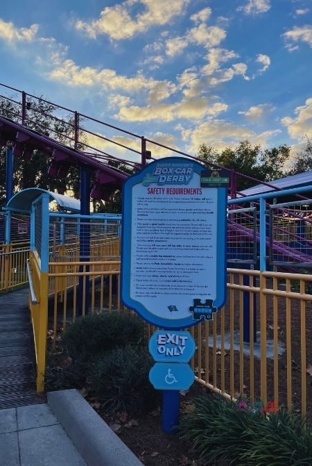 SeaWorld Orlando Sesame Street Land Box Car Derby Roller Coaster. Keep reading to learn more about SeaWorld Orlando Sesame Street Land.