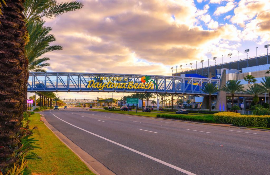 Welcome to Daytona Beach Sign next to Speedway