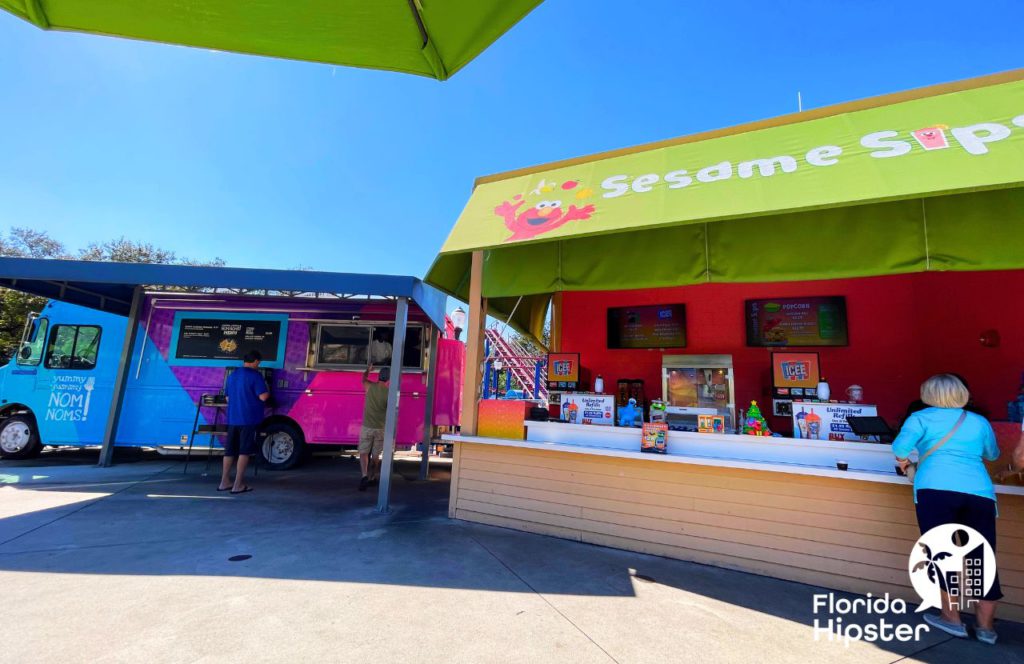 SeaWorld Orlando Sesame Street Land Food Truck Yummy Yummy Nom Noms and Sesame Sips